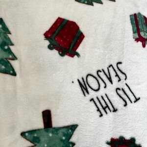 Festive Holiday Blanket with Trees and Gifts
